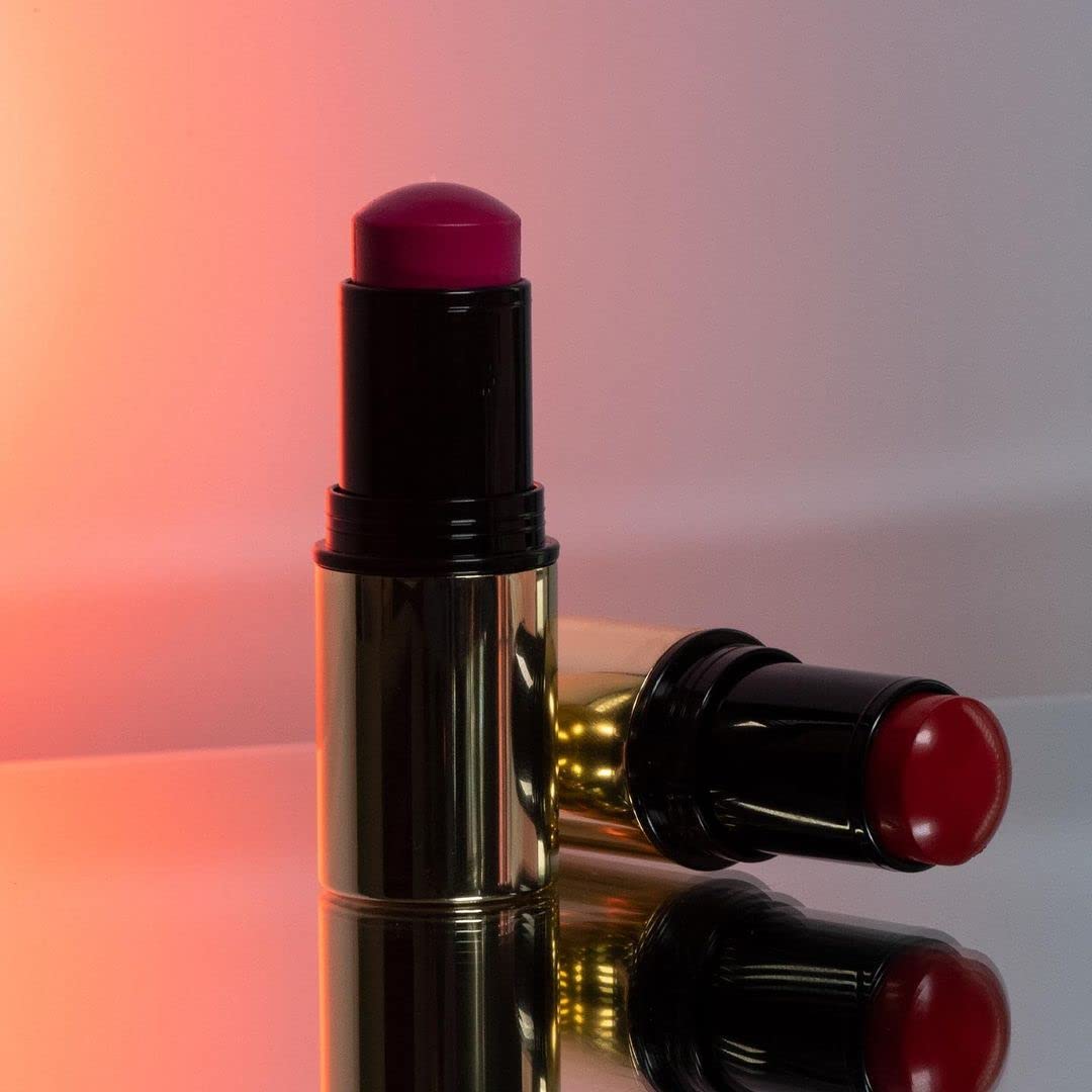 MAKE Beauty Heat Stroke Cream Blush Stick for Cheeks with Natural Hydrating Dewy Finish. Creamy Gel Blush Balm - Shade Inflamed, Coral Orange Cheek Tint