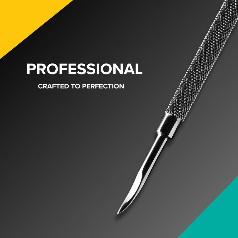 Rui Smiths Pro Cuticle Pusher with 2 Ends - Stainless Steel Manicure Tool - Style 104