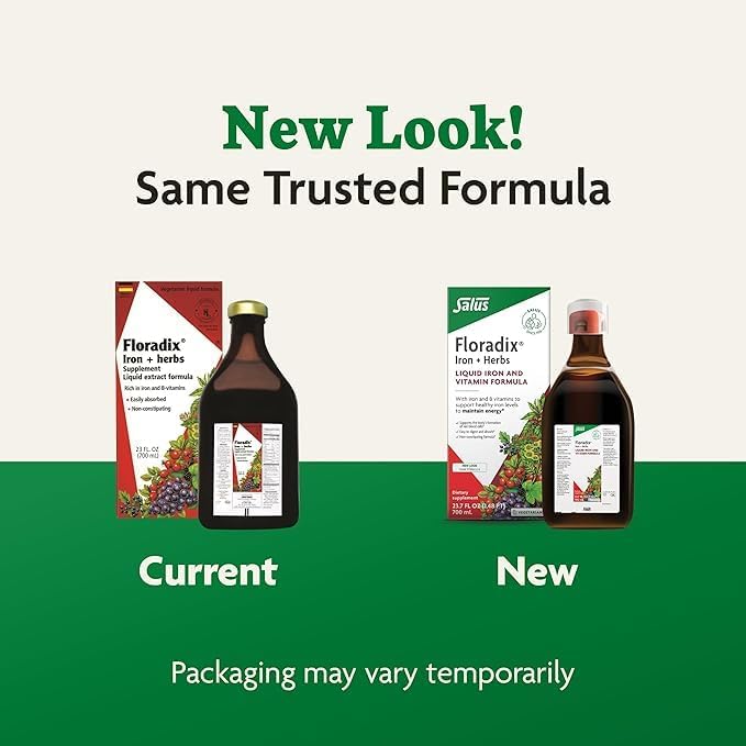 Floradix by Salus Iron & Herbs - Liquid Herbal Supplement for Energy Support - Iron Supplement with Vitamin C & B Complex Vitamins - Liquid Iron Supplement for Men & Women - 23 oz