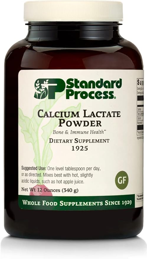 Standard Process Calcium Lactate Powder - Immune Support and Bone Strength - Bone Health and Muscle Supplement with Magnesium and Calcium - 12 Ounces