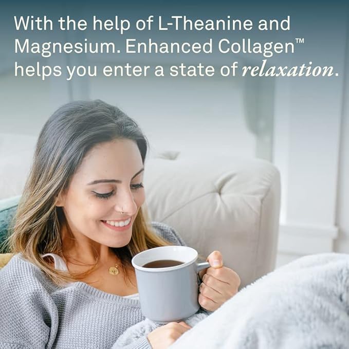 Organika Enhanced Collagen Relax Powder with Magnesium Bisglycinate and L-Theanine - Aids in Sleep, Sustained Energy Levels Throughout The Day- 250g