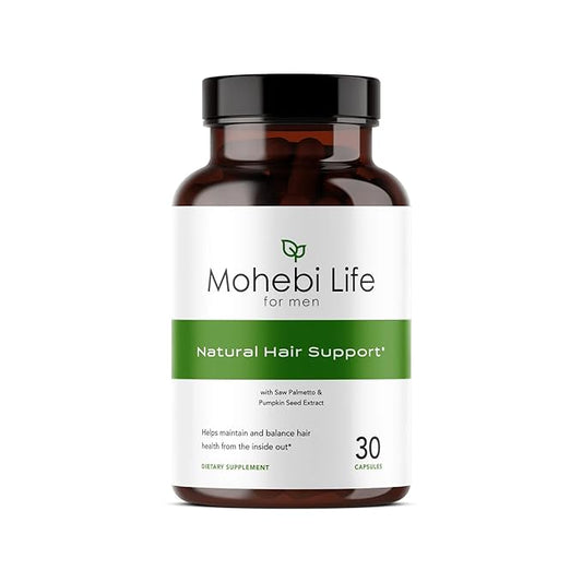 Hair Growth Supplement Formula for Men, Saw Palmetto, Pumpkin Seed Oil Capsules with Biotin, Zinc, and more - 30 Capsules.