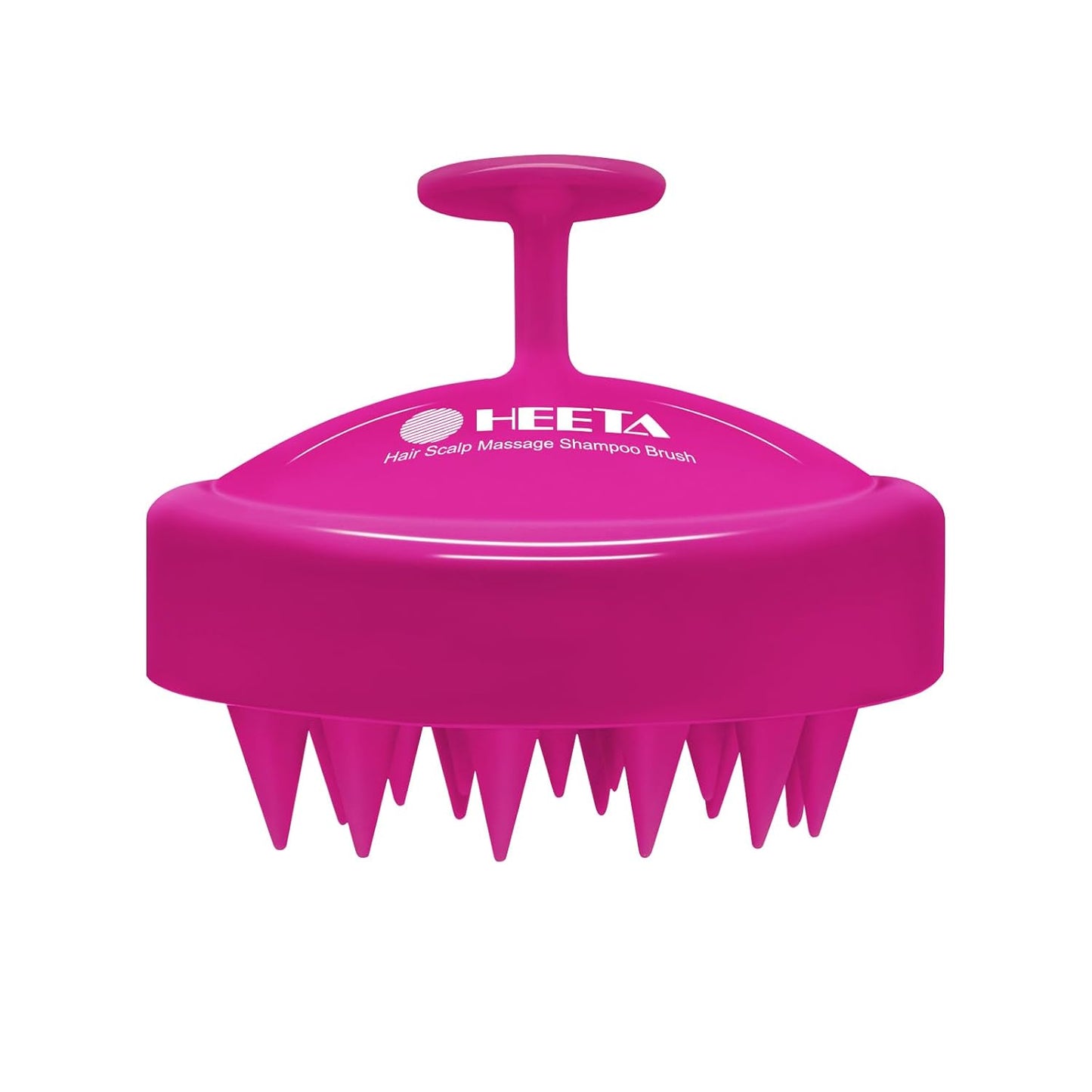 HEETA Scalp Massager Hair Growth, Soft Silicone Scalp Scrubber Shampoo Brush for Exfoliation, Dandruff Removal Head Massage Stress Relax, Wet & Dry Use for Thick Thin Curly Hair Care, Hot Pink
