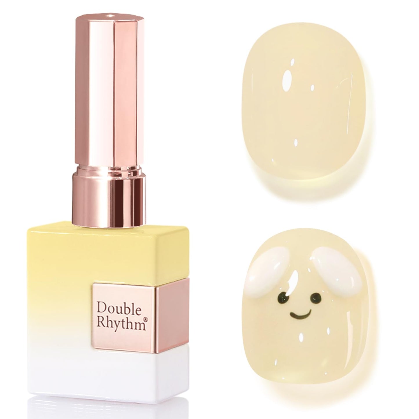 Double Rhythm 0.50 OZ Translucent Gel Polish Same Color Same Bottle Sheer Pastel Neutral Natural Milky 15 ML Jelly UV Nail Art DIY at Home (Yellow-A1625)