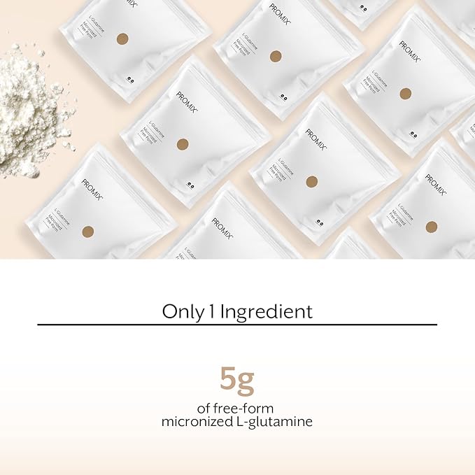 ProMix Nutrition L Glutamine Powder Supplement, Pure micronized Free Form l-glutamine - Muscle Recovery, Digestive Support, Gut Health - Unflavored, 2lb