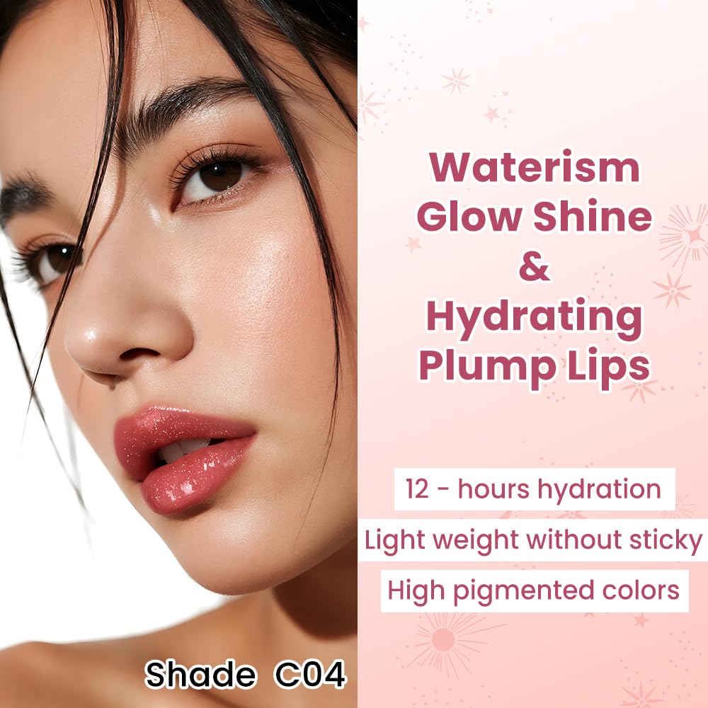 CATKIN Glossy Lip Balm Ultra Hydating Glow Lip Tinted Jelly Plump Melting Balm Shea Butter Repair Soothing For Dry Lips Dewy Finished 0.12 oz C04 PEONY