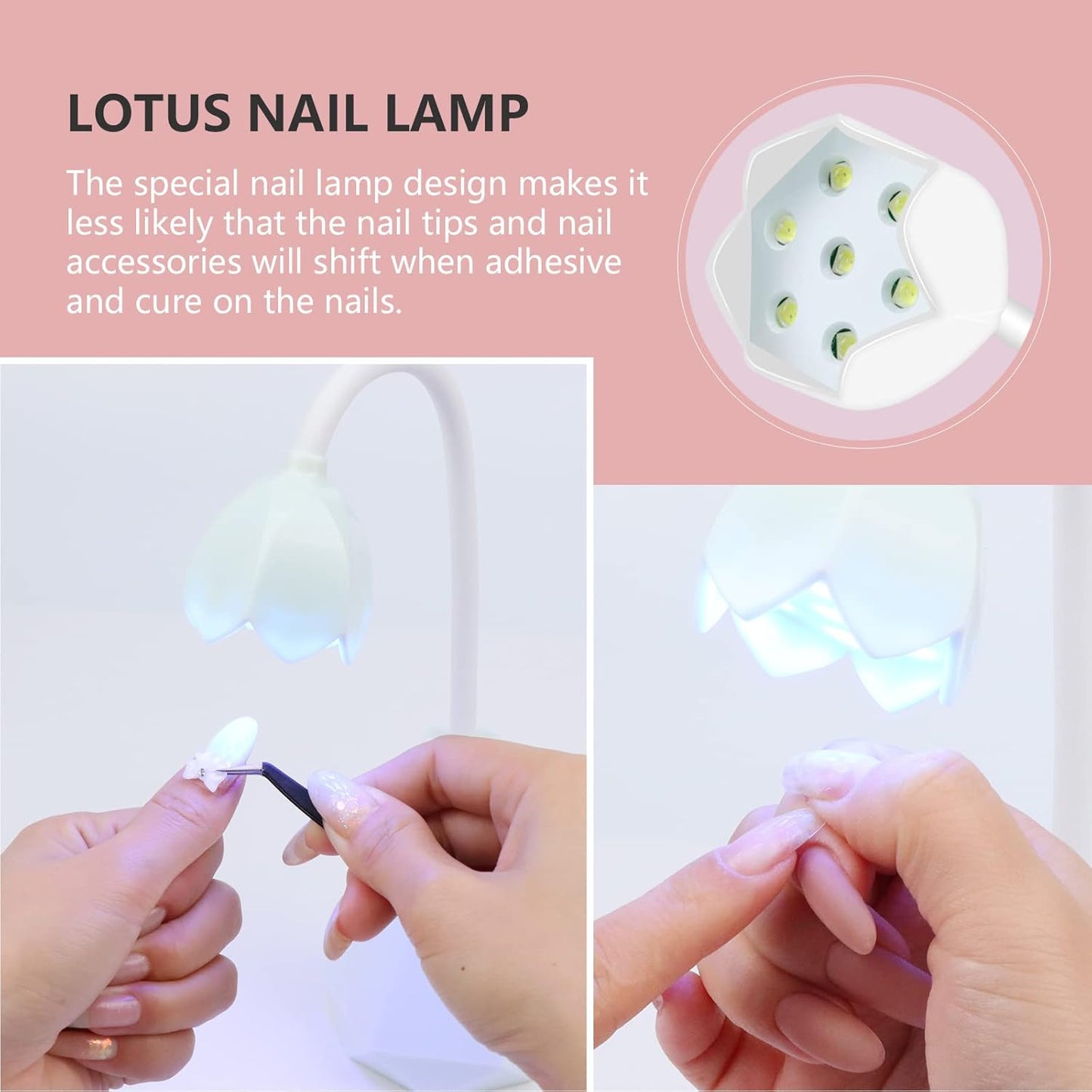SAVILAND Portable LED Nail Lamp - 21W Gel Lamp, Mini U V Light, Nail Dryer for Polish Glue Gel Kit, Quick Dry Curing for Salon Home DIY Manicure