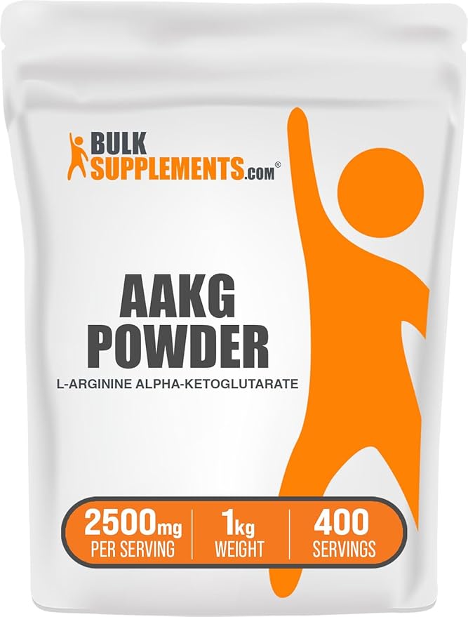 BulkSupplements.com AAKG Powder - Arginine Alpha-Ketoglutarate, AKG Supplement - Arginine Supplement, Unflavored & Gluten Free, 2500mg per Serving, 1kg (2.2 lbs) (Pack of 1)