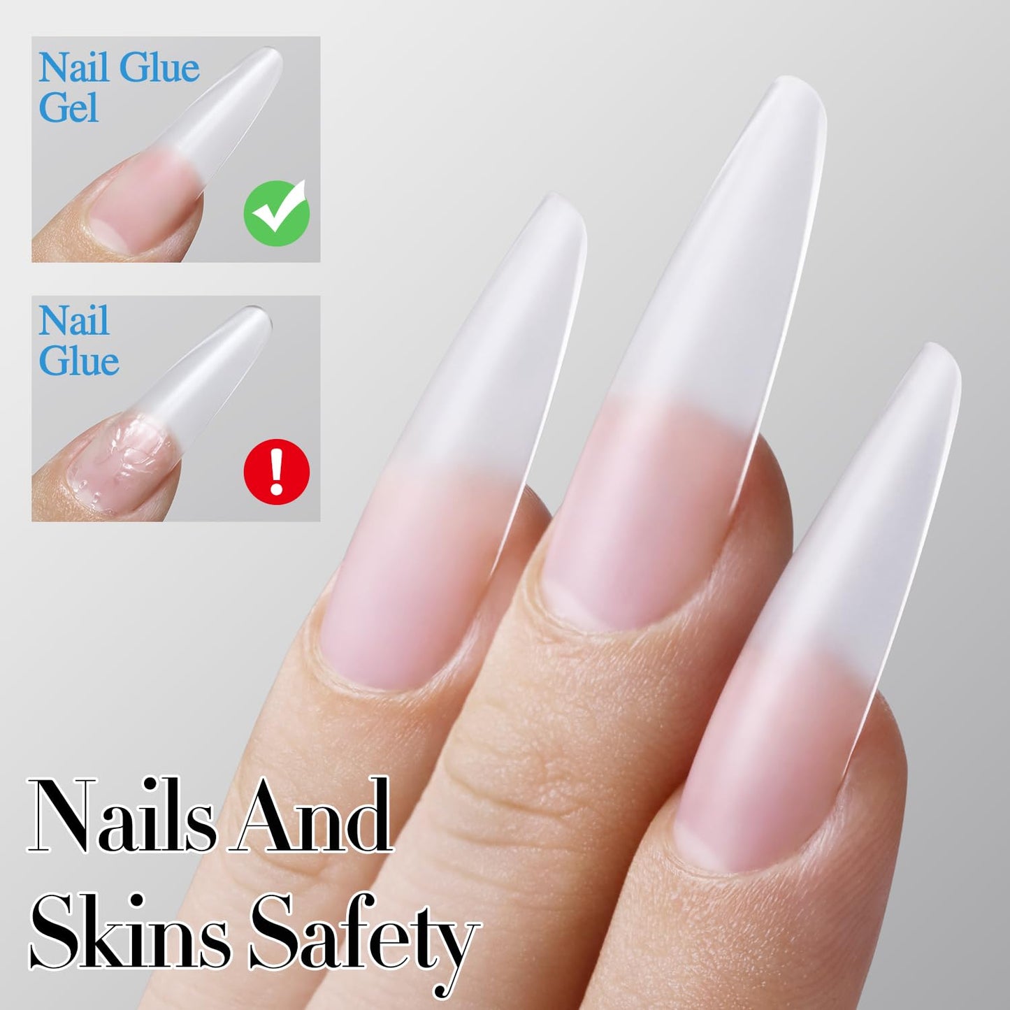 Double Rhythm 2PCS 0.5Oz Nail Glue Gel for False Acrylic Nail Tips and Press on Nails Gel Glue Nail Lamp Needed