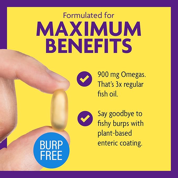 InnovixLabs Triple Strength Omega 3 Fish Oil Supplement, 900 mg, Pure EPA DHA Omega 3 Supplement Brain and Joints, Burpless Omega-3 for Women and Men with Enteric Coating, 200 Capsules