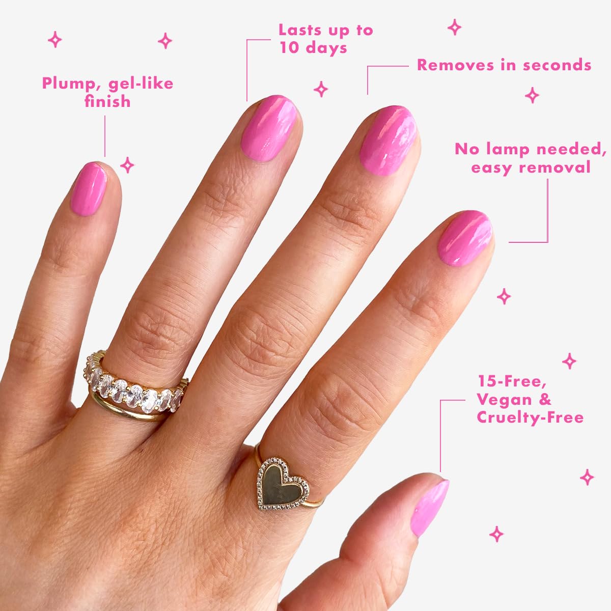 Olive & June Long Lasting Nail Polish | Gel-Like Finish No Lamp Needed | Lasts up to 10 days | Salon-Quality Color at Home | 15-Free Vegan Cruelty-Free Chip-Resistant Shine | Grateful & Kind Pure Pink
