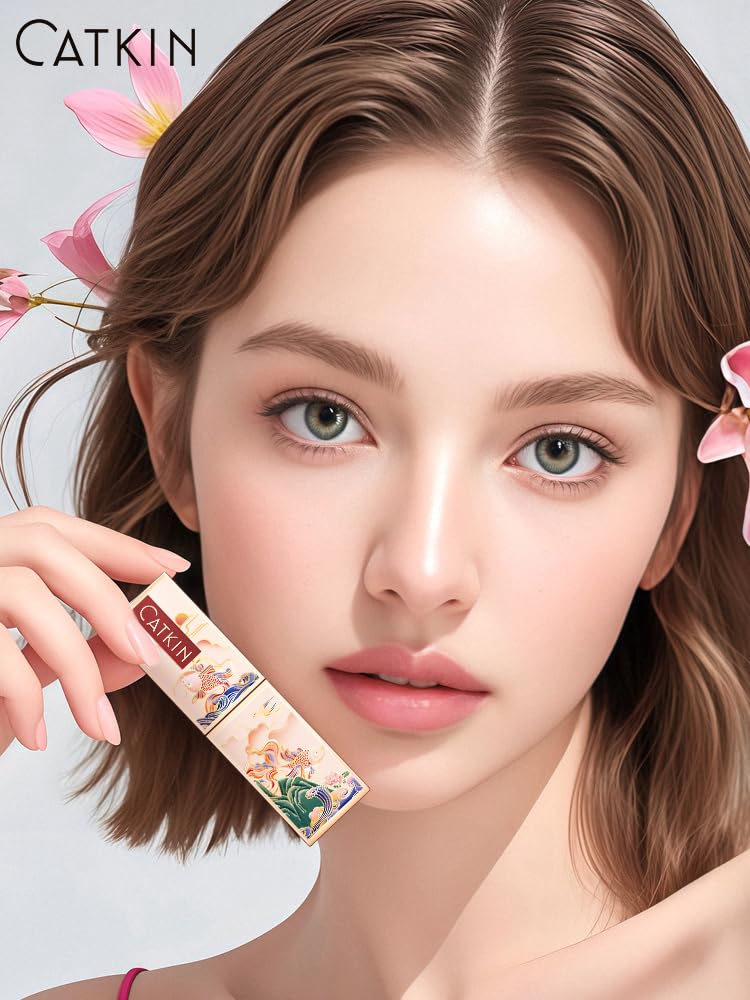 CATKIN Lip Balm Color Changing Lipstick Ultra Hydrating Lip Moistrurizer with Vitamin E Nourishing For Cracked & Dry Lips 0.12 oz C22