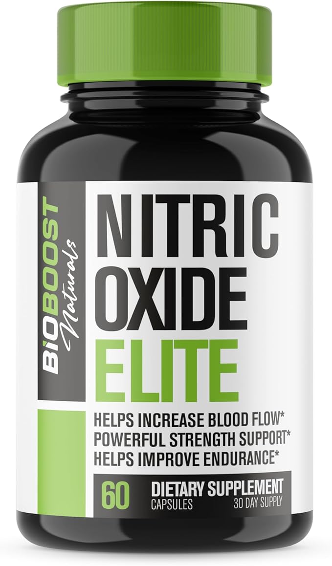 BioBoost | #1 Dosed Nitric Oxide Supplement Booster for Men | L Citrulline, L Arginine, Beta Alanine + 4 More Ingredients for Rapid Blood Flow, Skin Splitting Pumps, Strength - 60 Capsules