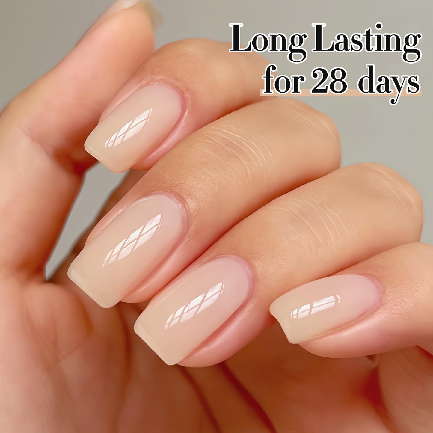 Double Rhythm 0.50 OZ Translucent Gel Polish Same Color Same Bottle Sheer Pastel Neutral Natural Milky 15 ML Jelly UV Nail Art DIY at Home (Cream Yellow-A1526)