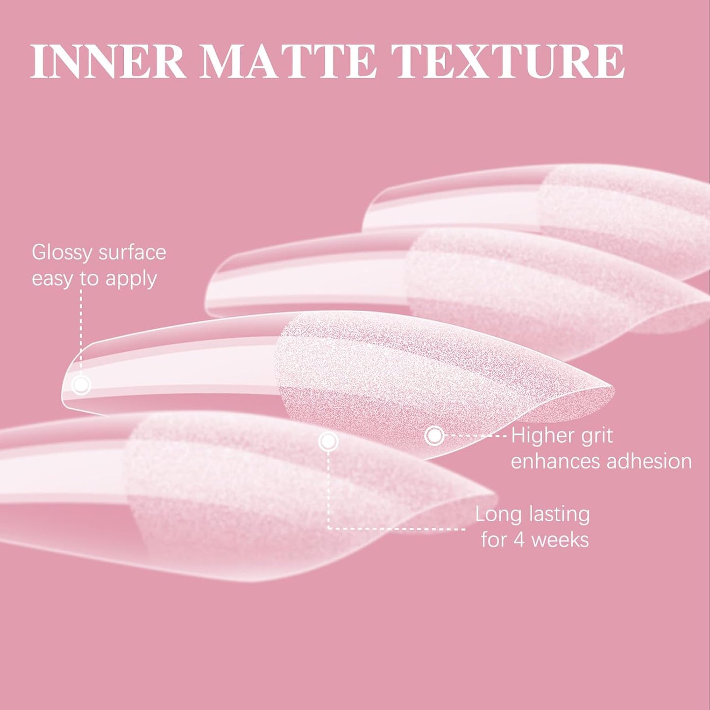 Medium Coffin Nail Tips, SSWSBYKE 300pcs Soft Gel Nail Tips for Full Cover Pre-Shaped Acrylic Fake Nails Tips 15 Sizes Half Matte Press On Nails for Extension Home DIY Salon