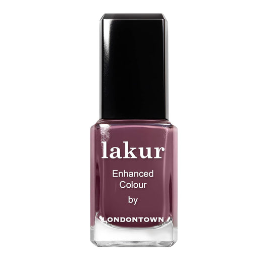 LONDONTOWN lakur Nail Polish - Chip-Resistant, Non-Toxic, Conditions & Hydrates Nails | Glossy Mauve Plum, Save the Queen, .40 fl oz