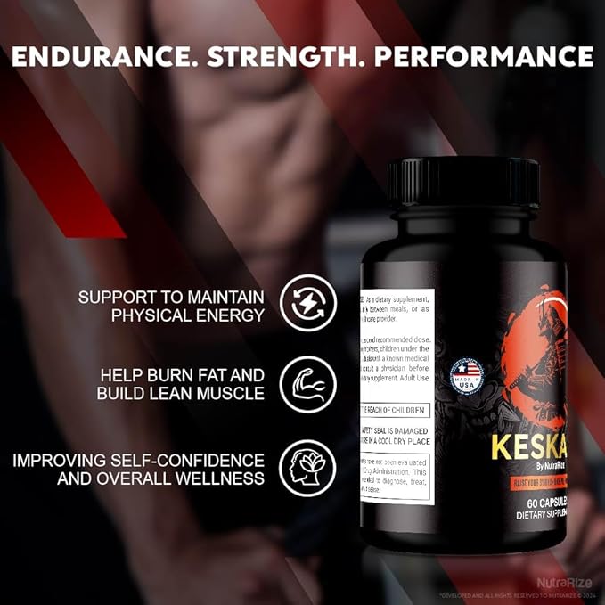 (2 Pack) Keskara Pills for Men, Keskara Capsules, Keskara Male Supplement, Premium Performance Support, Natural Formula for Muscle Growth and Overall Health, Official Reviews (120 Capsules)