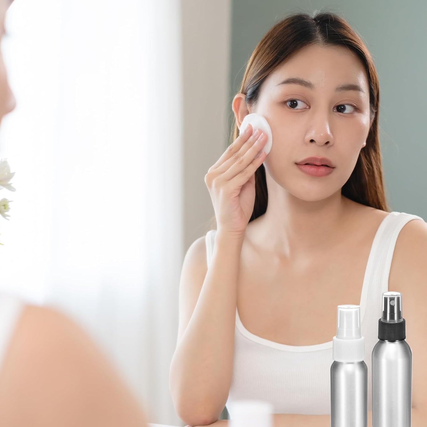 HARFINGTON 3pcs Aluminum Fine Mist Spray Bottles 500ml/16oz Metal Small Liquid Alcohol Refillable Travel Container with White Plastic Nozzle Cap for Perfume Skincare Cosmetic Storage Bottle