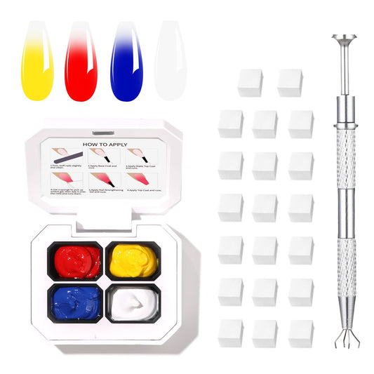 Ombre Gel Polish Nail Sponges for Ombre 4 Series Colorful Blush Effect Gradient painting gel ombre & pat paint for nails Multistyle French Manicure Nail Art DIY Home (A10, 1)