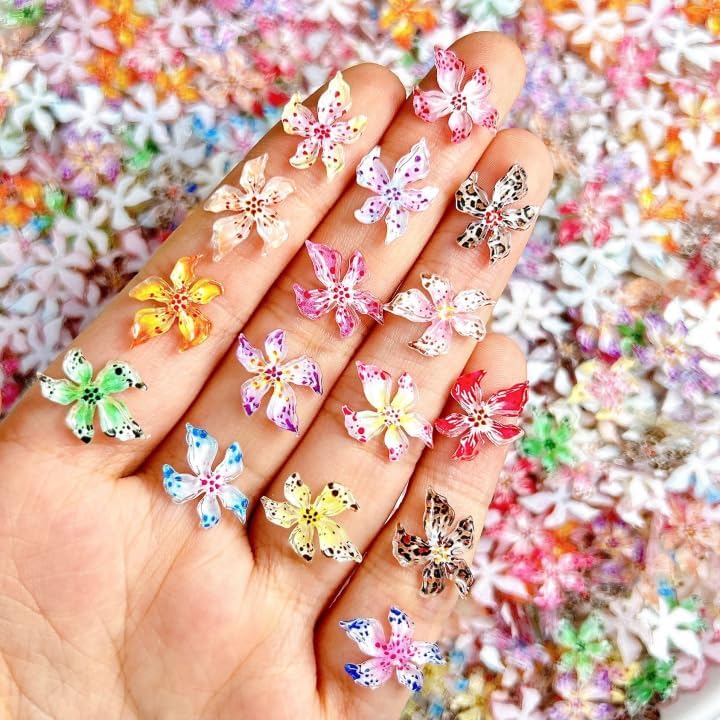 Flowers Nail Charms and Gems, Cute 3D Bee Daisy Hawaii Flowers Nail Art Charms for Acrylic Nails, Gold Silver Butterfly Nail Rhinestone and Charms,White Flatback Pearl Nail Charms Manicure DIY Crafts