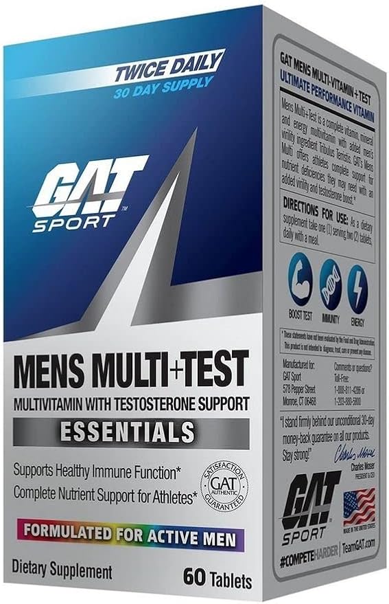 GAT SPORT Men's Multi + Test, Premium Multivitamin Tablets (150 Count)