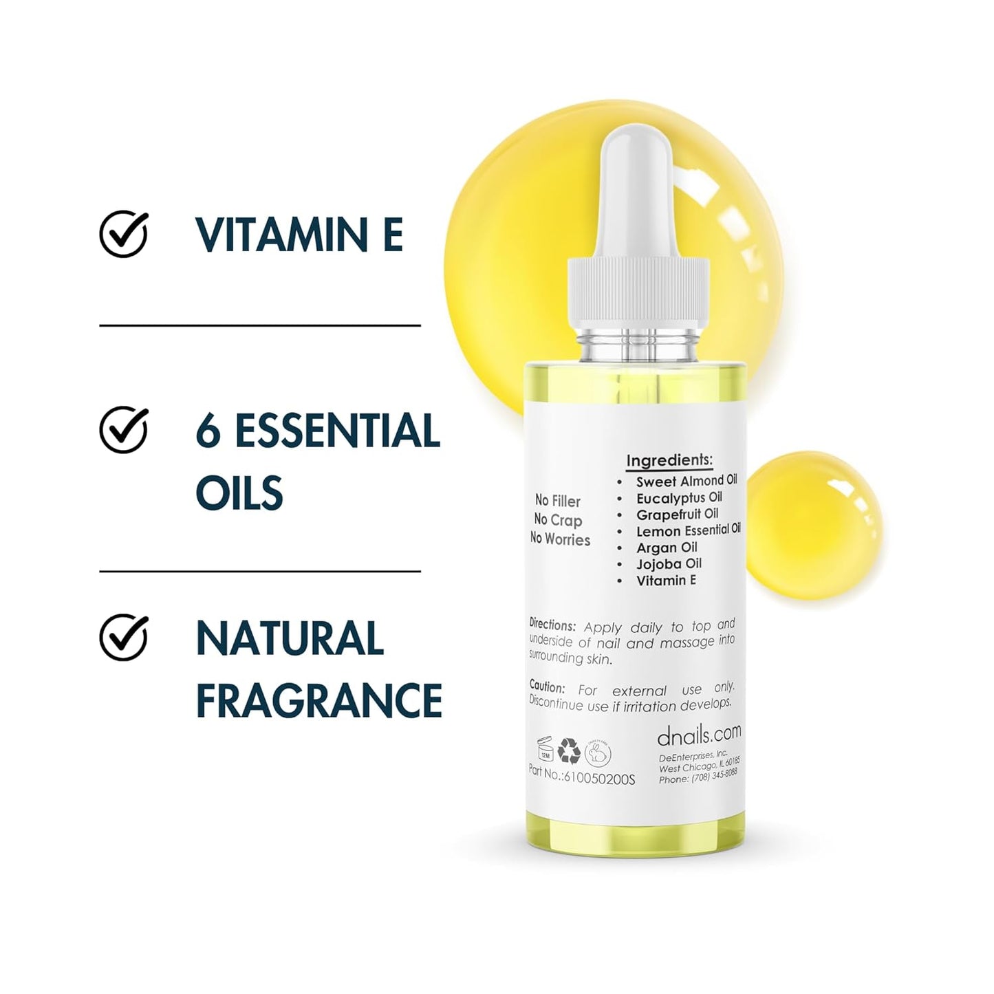 DeEnti Cuticles Maintenance Pack, Bundle Includes Citrus Scented Cuticle Remover, Cuticle Oil for Nails, and Metal Pusher Tool, Salon Grade Nail Care, Home Manicure and Pedicure Kit