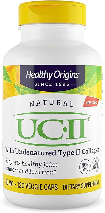 Healthy Origins UC-II, 40 mg - Premium Collagen Supplement for Joint Health, Mobility & Flexibility - Undenatured Type II Collagen - Gluten-Free & Non-GMO Supplement - 120 Veggie Caps