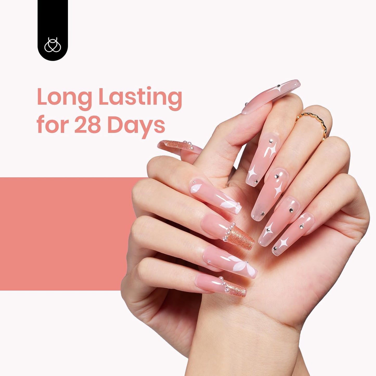 Beetles Nude Pink Gel Nail Polish, 15ml Pink Gel Polish Jelly Nude Color Translucent Nail Gel Nail Concealer Soak Off UV LED Nail Lamp Sheer Polish Nail Art Gifts for Girls Women