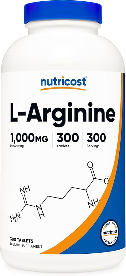 Nutricost L-Arginine 1000mg, Amino Acid Tablets (300 Tablets)