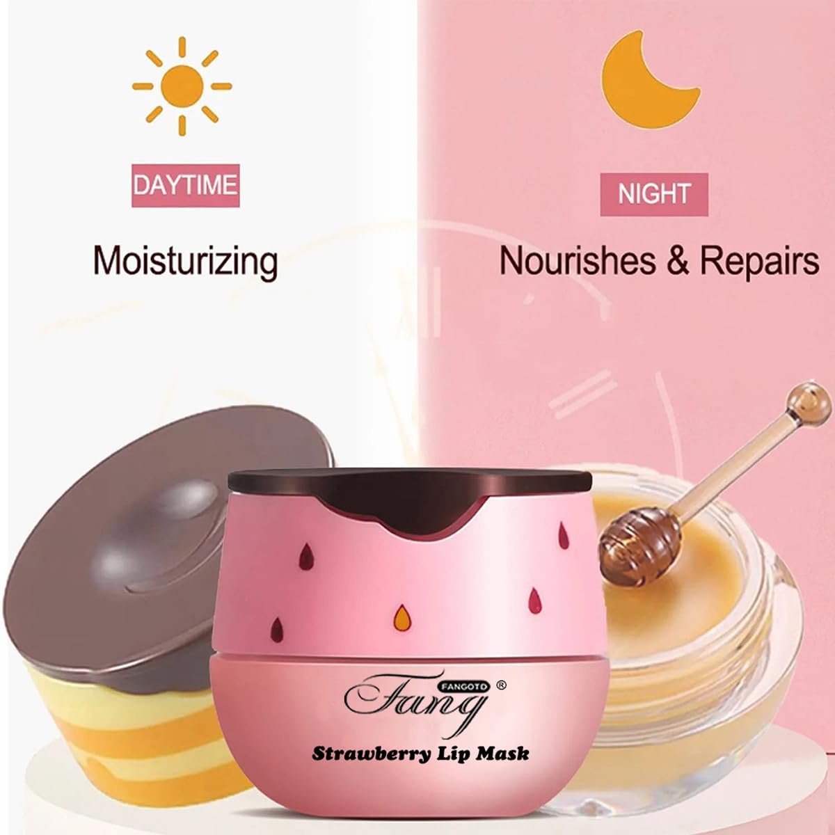 4 PCS Bee Lip Balm Honey Pot,Lip Mask Propolis Moisturizing,Prevention Dry and Cracked Lip Scrubs Exfoliator Lip Wrinkle Skin Care Products (Honey & Coconut & Mint & Cherry)