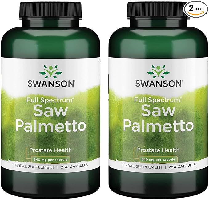 Swanson Saw Palmetto - Herbal Supplement Promoting Male Prostate Health Support - Natural Hair Supplement & Urinary Health Support (540 mg 250 Capsules) 2 Pack