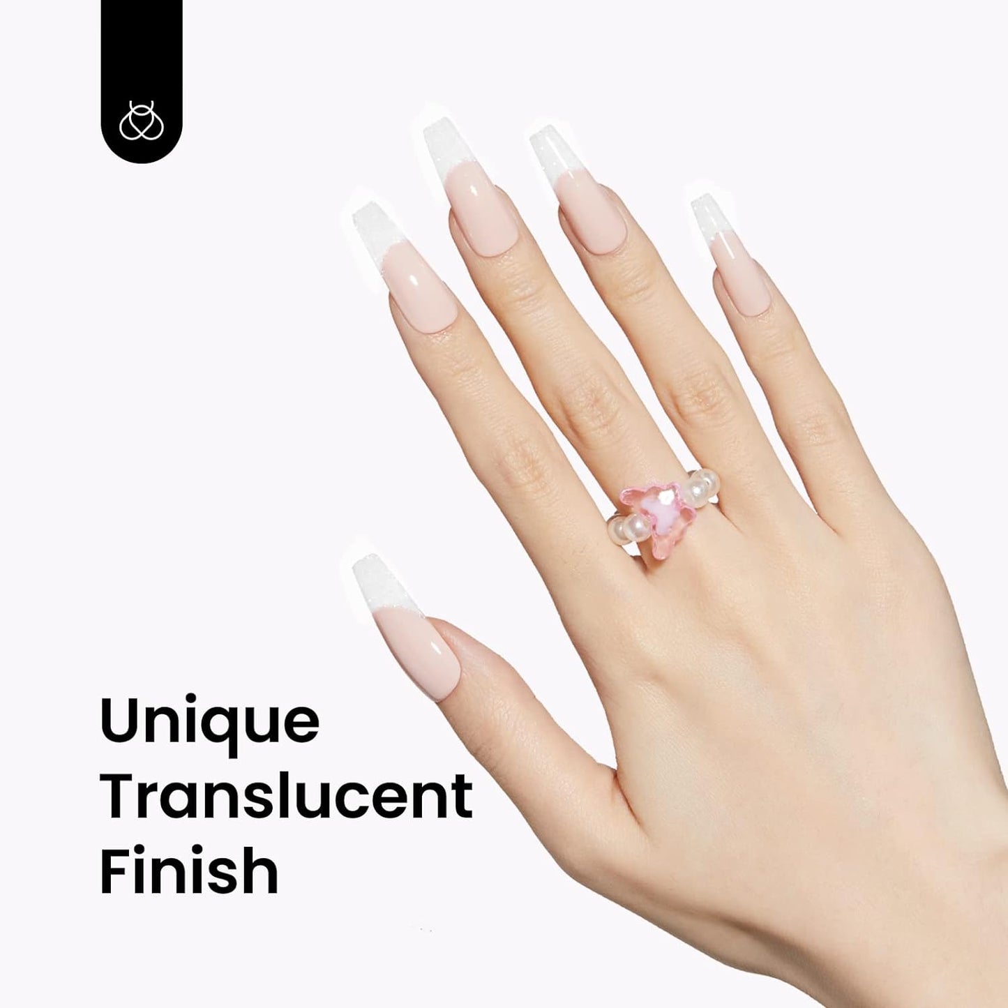 Beetles White Gel Nail Polish-15 ml Shimmer Glitter Milky White Gel Nail Polish Soak Off UV/LED Lamp Nail Art Manicure Salon DIY for French Nail Home Gift for Women Girls