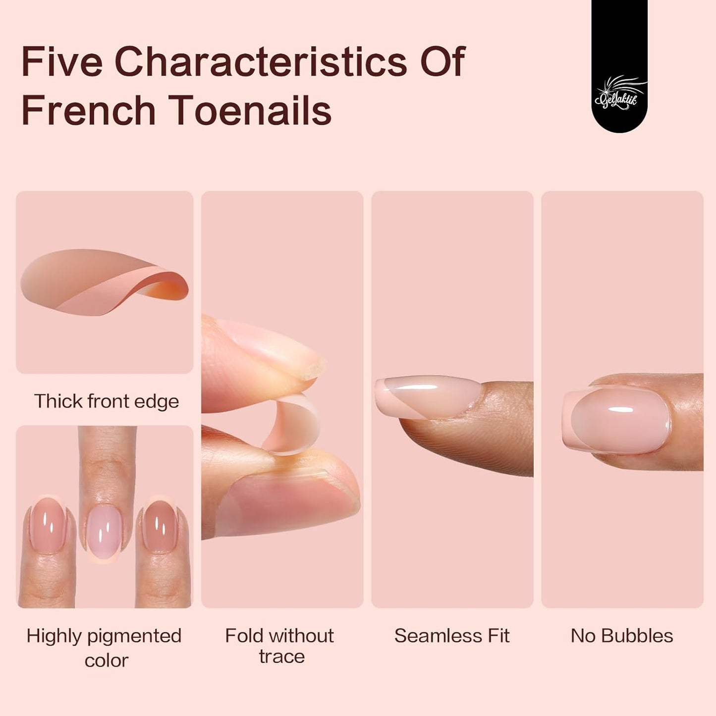 French Tip Press on Nails 160PCS with 5 Strips, 16 Sizes Pre-applied Primer Fake Nails - No Need to File, 5 Colors Short Almond Tips, DIY Glue on Nails Kit for Women, Gift Set