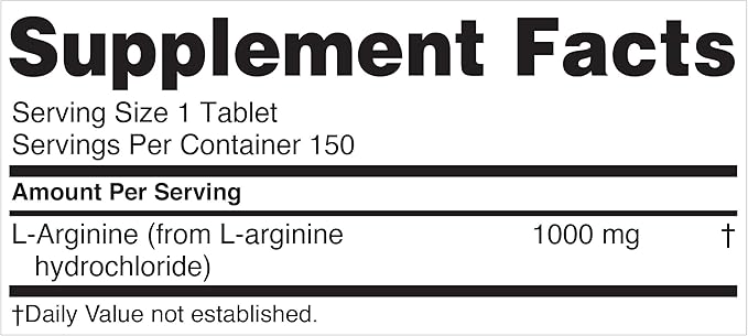 Nugenix Essentials L-Arginine Amino Acid Supplement, 1000 mg, 150 Tablets