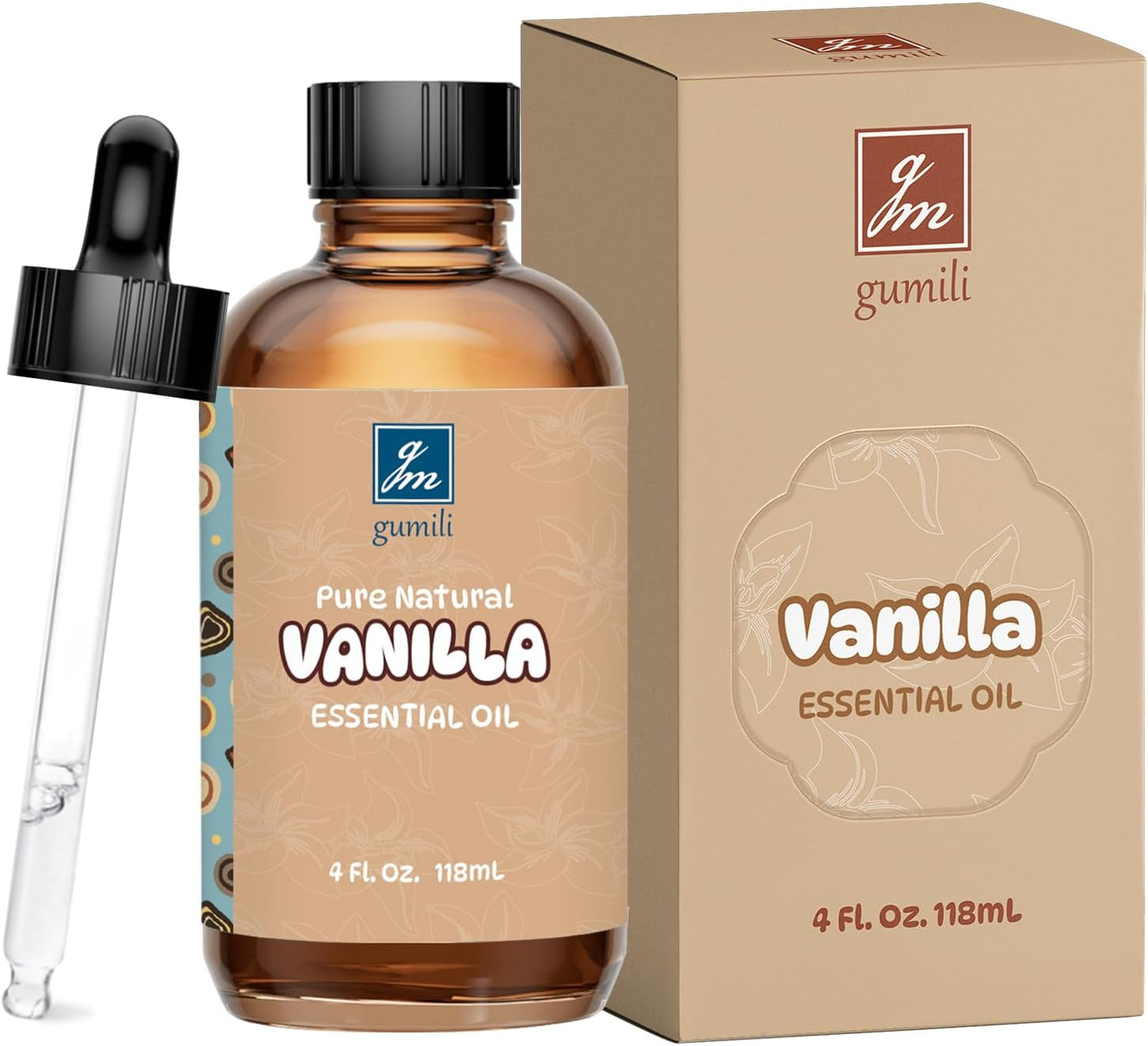Vanilla Essential Oil 4 Oz, 100% Pure Vanilla Oil for Diffuser, Skin, Hair, Body & Face, Perfume, Sweet Creamy Scent for Relaxation, Aromatherapy & Massage
