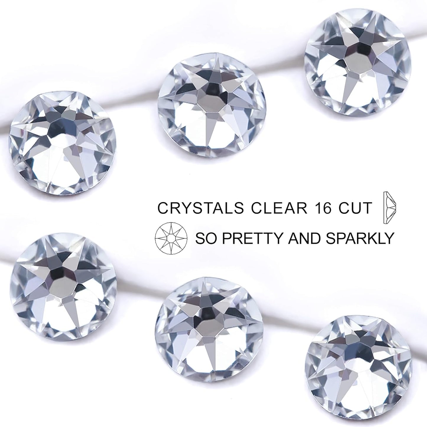 Novani 72pcs Clear Rhinestones Flat Back Round Rhinestone Style 2088 Sparkly Crystal Gemstones for Nail Art and Crafting,SS40(8.3-8.6mm)