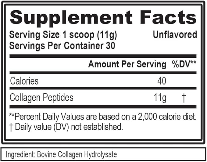 Evlution Nutrition Collagen Peptides Powder, Premium Hydrolyzed Collagen to Support Healthy Skin, Hair, Bones, Joints, Nails & More (30 Servings)