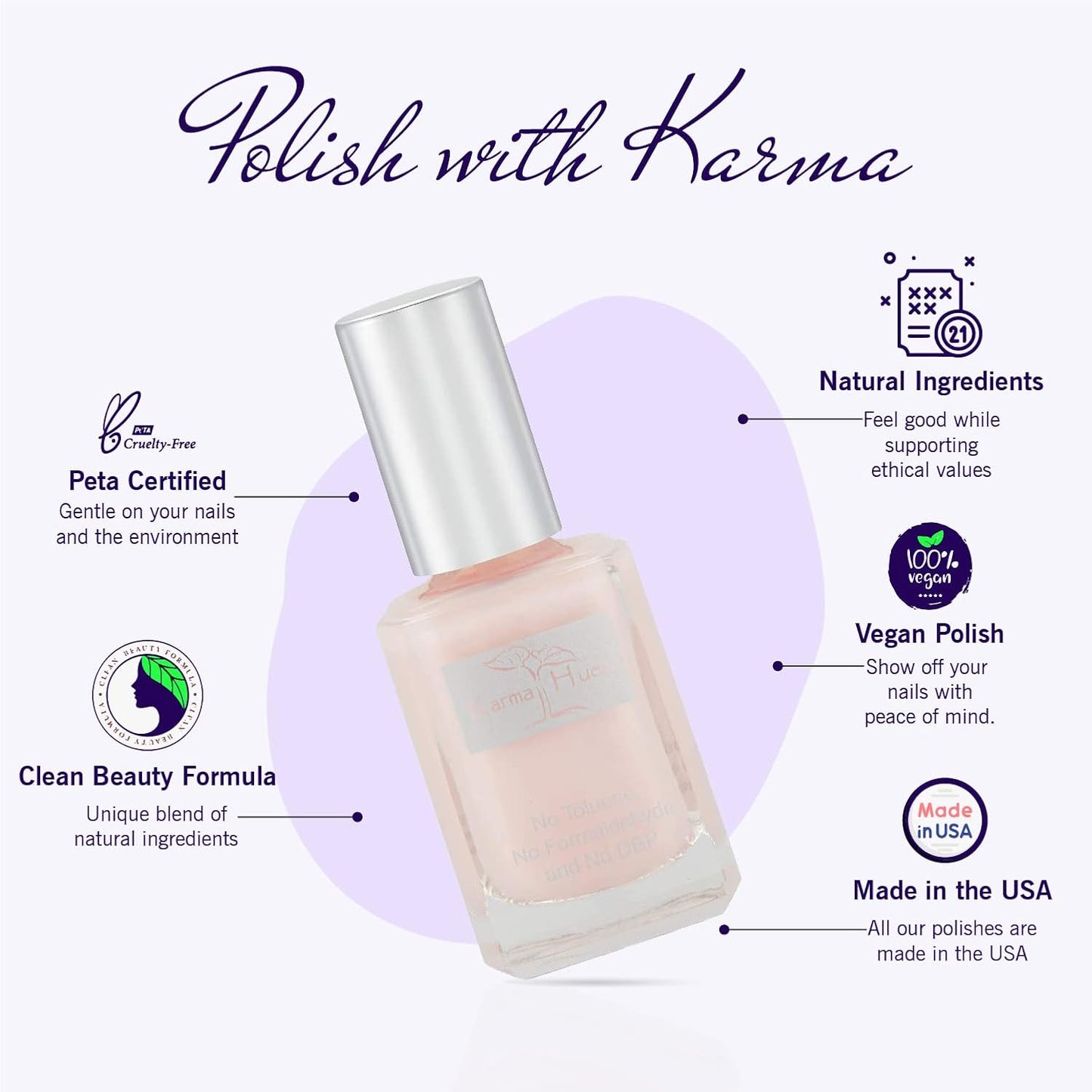 Karma Organic Natural Nail Polish-Non-Toxic Nail Art, Vegan and Cruelty-Free Nail Paint (May Blossoms)