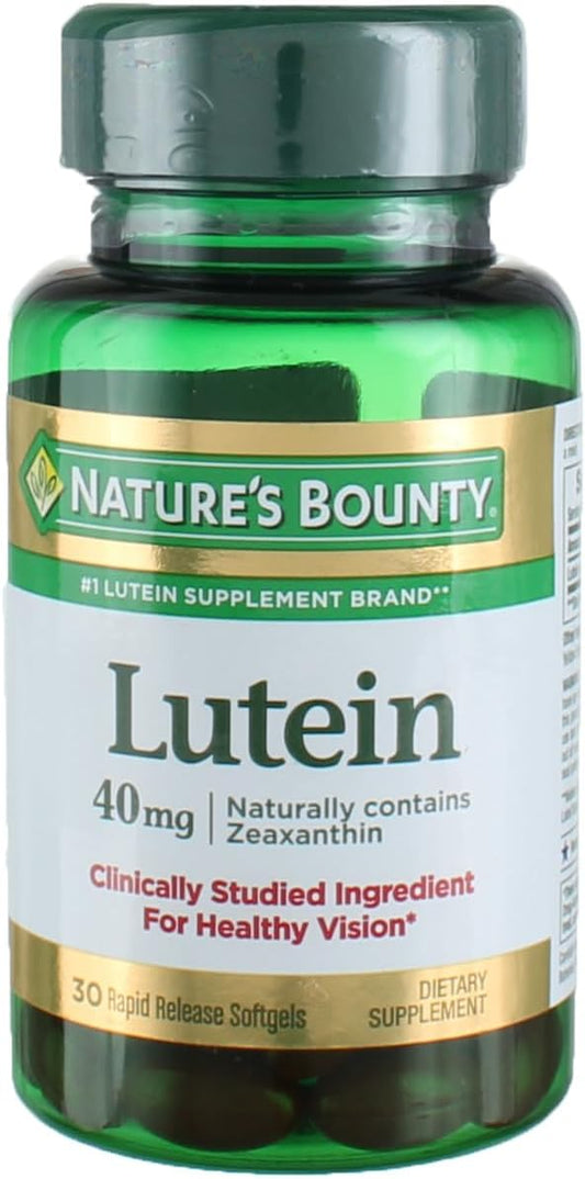 Nature's Bounty Lutein Pills, Eye Health Supplements and Vitamins, Support Vision Health, 40 mg, 30 Softgels