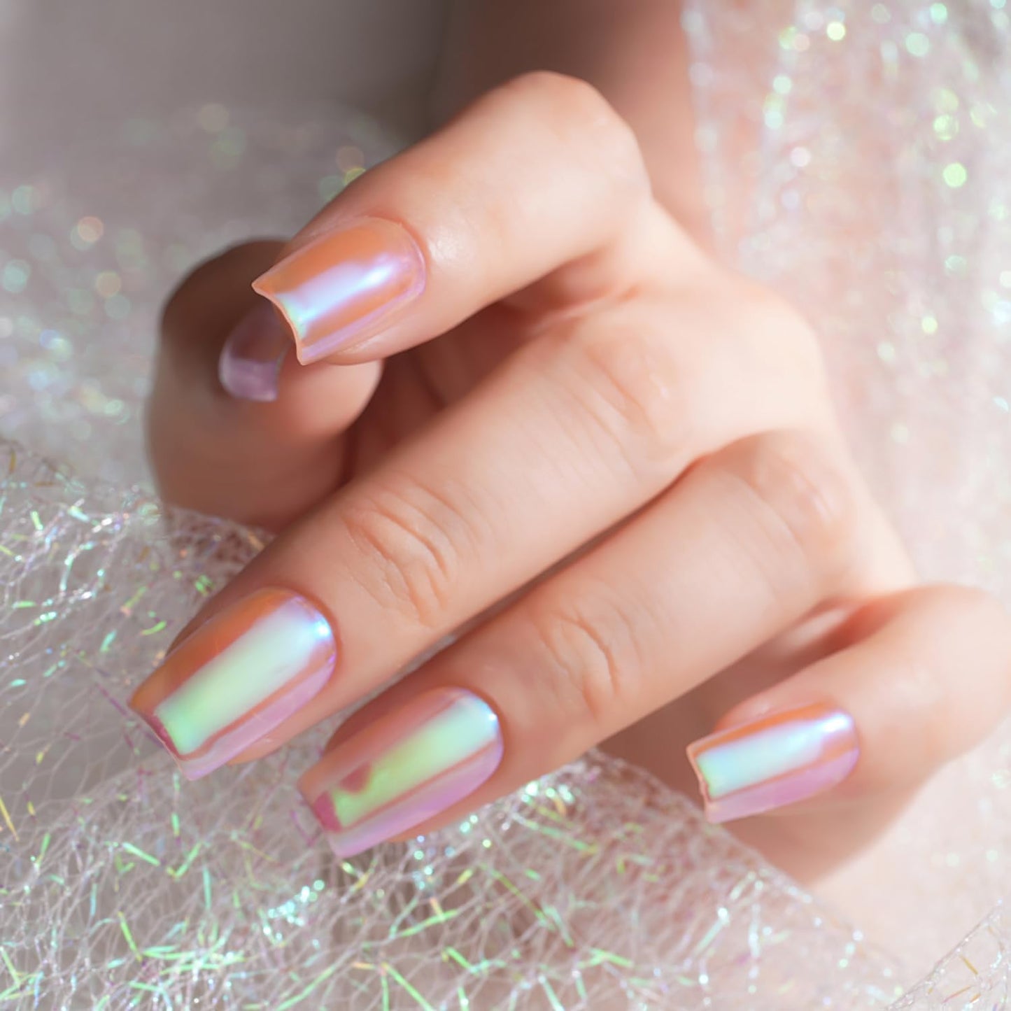 Pretty Diva Mermaid Chrome Nail Powder, Aurora Iridescent Chrome Powders for Nails Unicorn Nail Chrome Mica Powder, Nail Art Glitter Decoration for Home DIY Salon Manicure Pigment