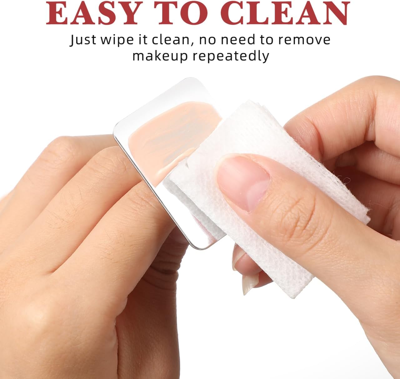 Frcolor 2PCS Nail Art Palette Stainless Steel Makeup Mixing Palette Ring Nail DIY Art Design Paint Color Mixing Palette Metal Tool