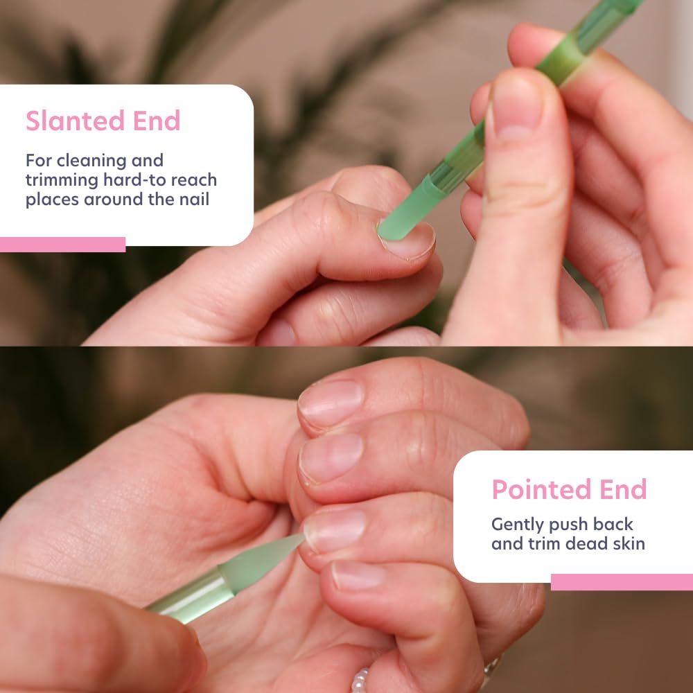 Bona Fide Beauty Czech Glass Cuticle Pusher (Jade Color) with Microfiber Sleeve, Gentle Manicure Stick and Cuticle Remover - Made in The Czech Republic