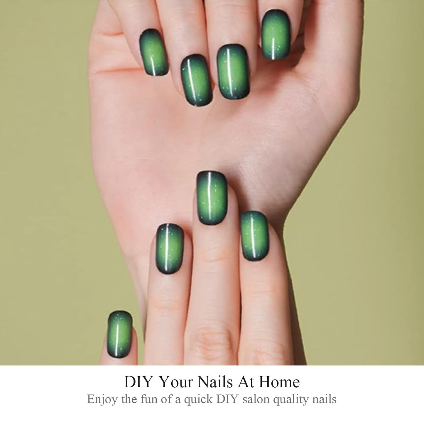 Semi Cured Gel Nail Strips, 20 pcs Gel Nail Stikers, Gel Nail Wraps Semi Cured, Salon-Quality, 2 Weeks Long Lasting, Firefly