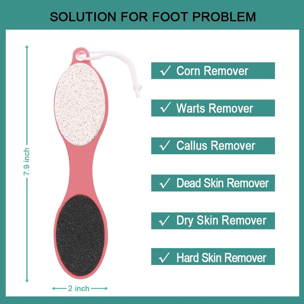CAREHOOD Foot File Callus Remover - Multi Purpose 4 in 1 Feet Pedicure Tools with Foot Scrubber, Pumice Stone, Foot Rasp and Sand Paper for Home Foot Care (Red Pedicure Foot File)