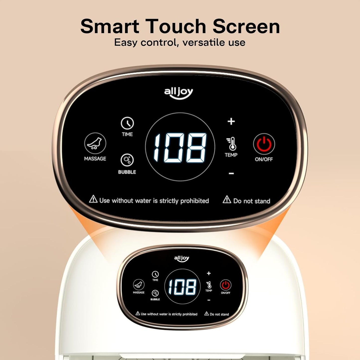 ALLJOY Collapsible Foot Spa Electric Rotary Massage, Foot Bath Massager with Heat, Bubble, Jet, Temp Control & Timer, Red Light, and 16 Shiatsu Massage Balls, Foot Soaking Tub for Stress Relief