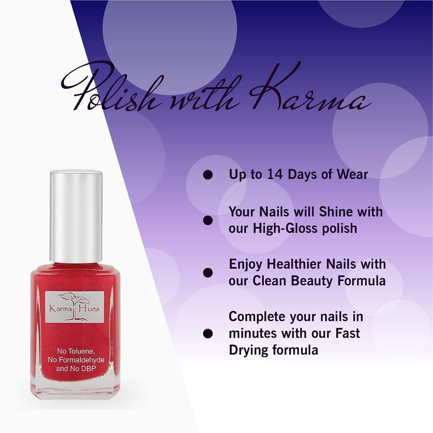 Karma Organic Natural Non toxic Nail polish - Vegan and Cruelty Free Nail Paint for Nail Art - Fast Drying Nail Polish for Women - Long Lasting Nail Polish (Texas Red)