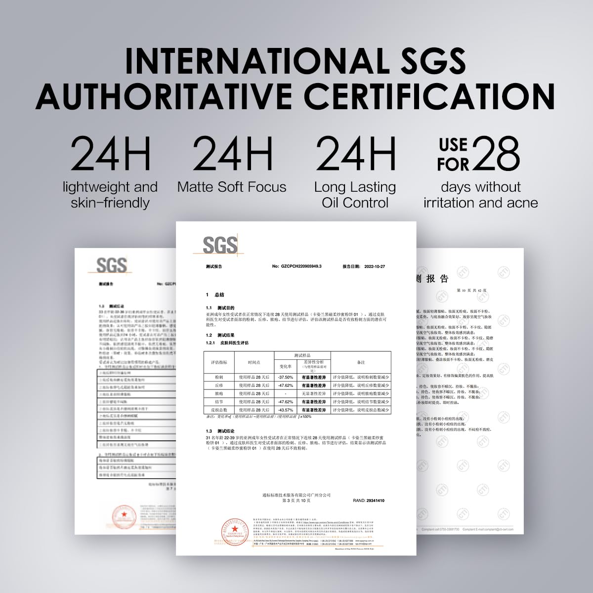 Waterproof Face Pressed Powder Compact, 24H Longlasting Oil Control Pressed Setting Powder Talc-Free Makeup, Shine Free, Poreless, Smooth, 03 Light Purple for dry&com skin (0.28Oz)