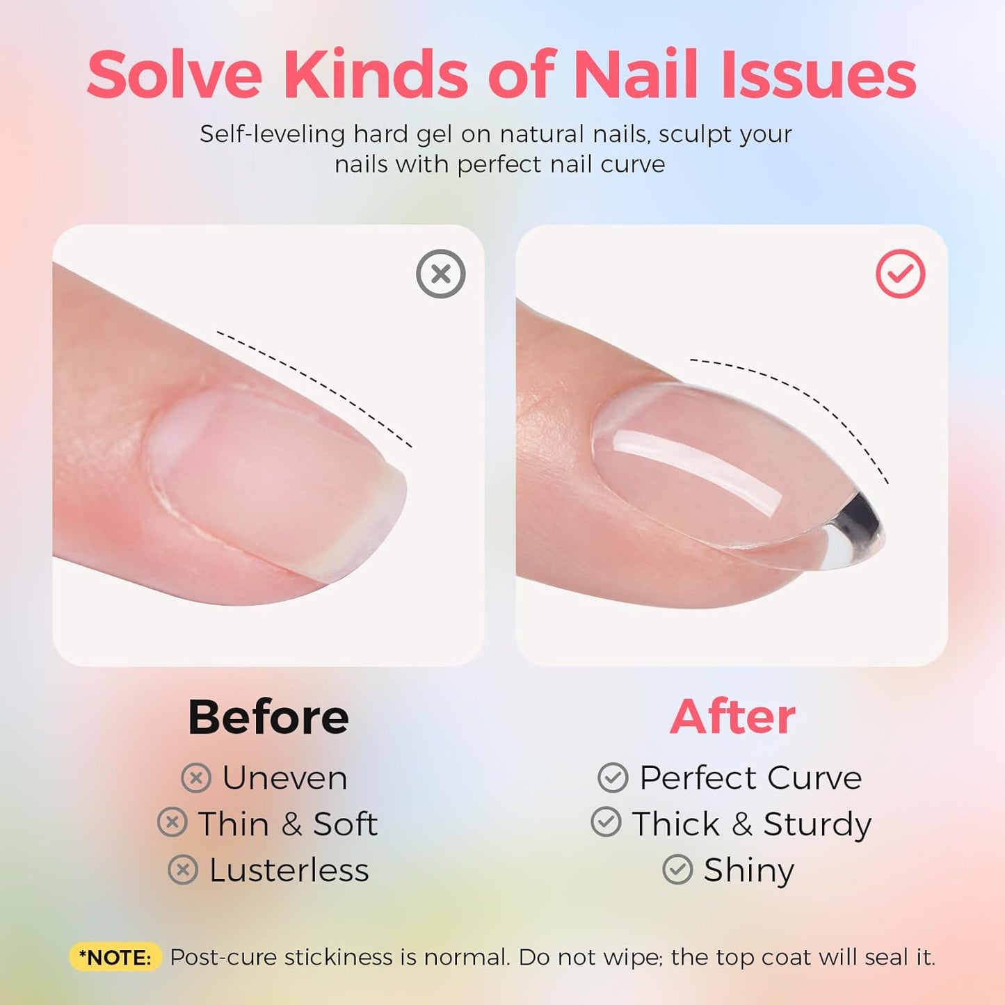 Builder Gel for Nails, 60g Postel Pink Hard Gel for Nail Extension with 10 Nail Forms, Strengthener & Thickening, UV LED Lamp Cured Sculpture, Repair Broken Nails, Salon DIY Manicure Kit