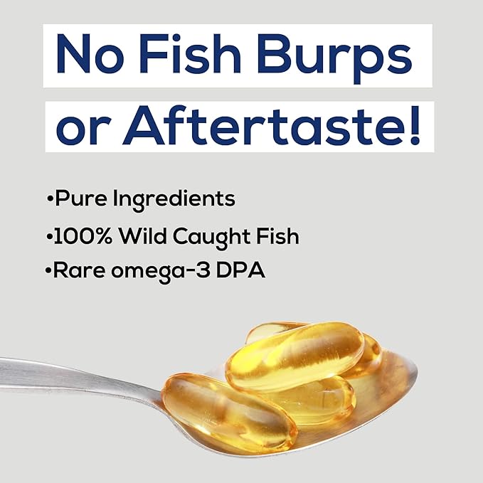 Wild Foods Fish Oil Omega 3 Supplements | 1600 mg | Highly-Potent: DPA, DHA, EPA | Burpless, Odorless, Non-GMO, Gluten Free | For Brain & Heart Health, Joint Support | 60 Capsules (1 pk) | 30 Servings
