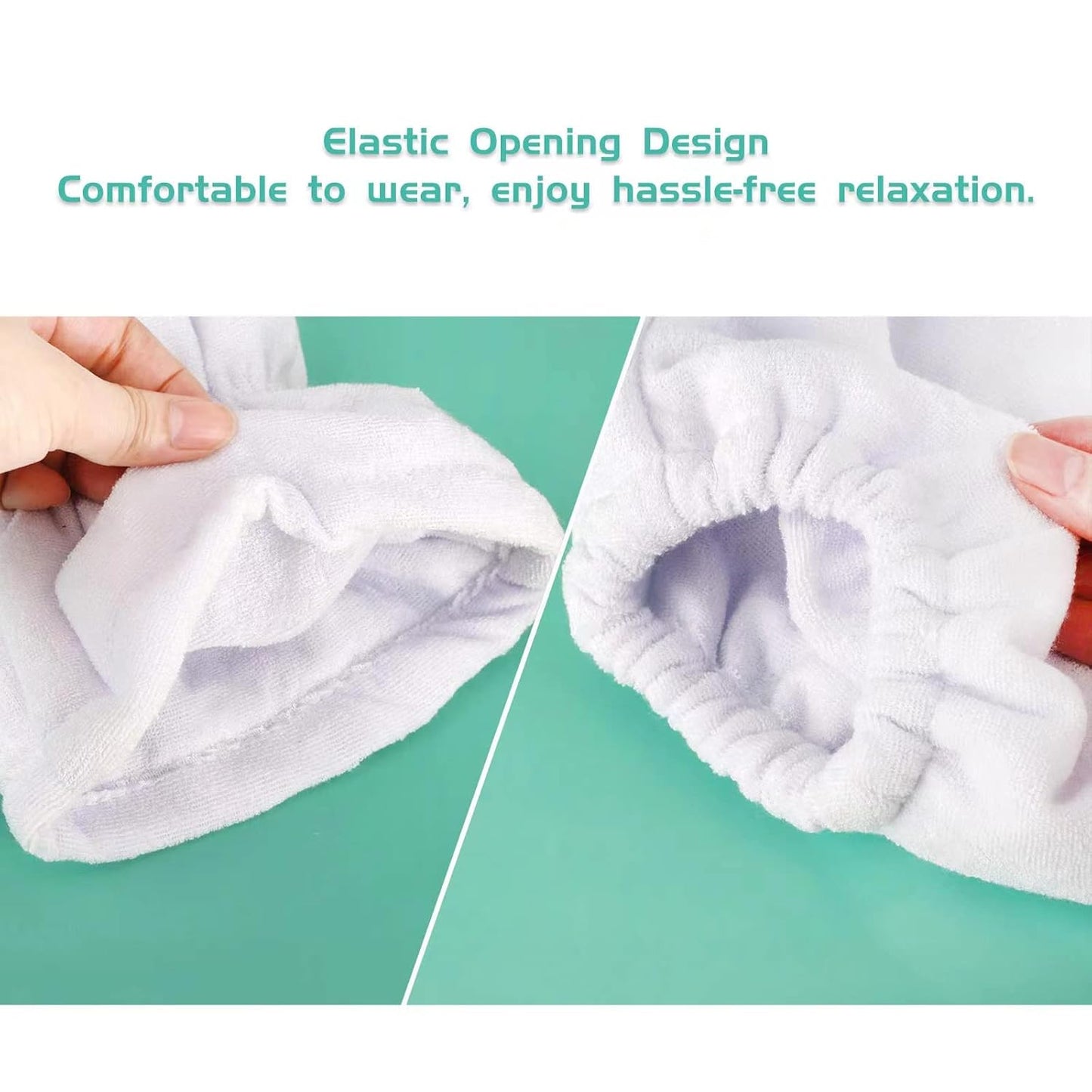 Paraffin Wax Bath Terry Cloth Gloves & Foot Liners, Paraffin Wax Machine Heated SPA Mittens Foot Liners, Thick Heat Hand Feet Treatment Insulated Mitt Spa Feet Cover Great for Men Women (White)